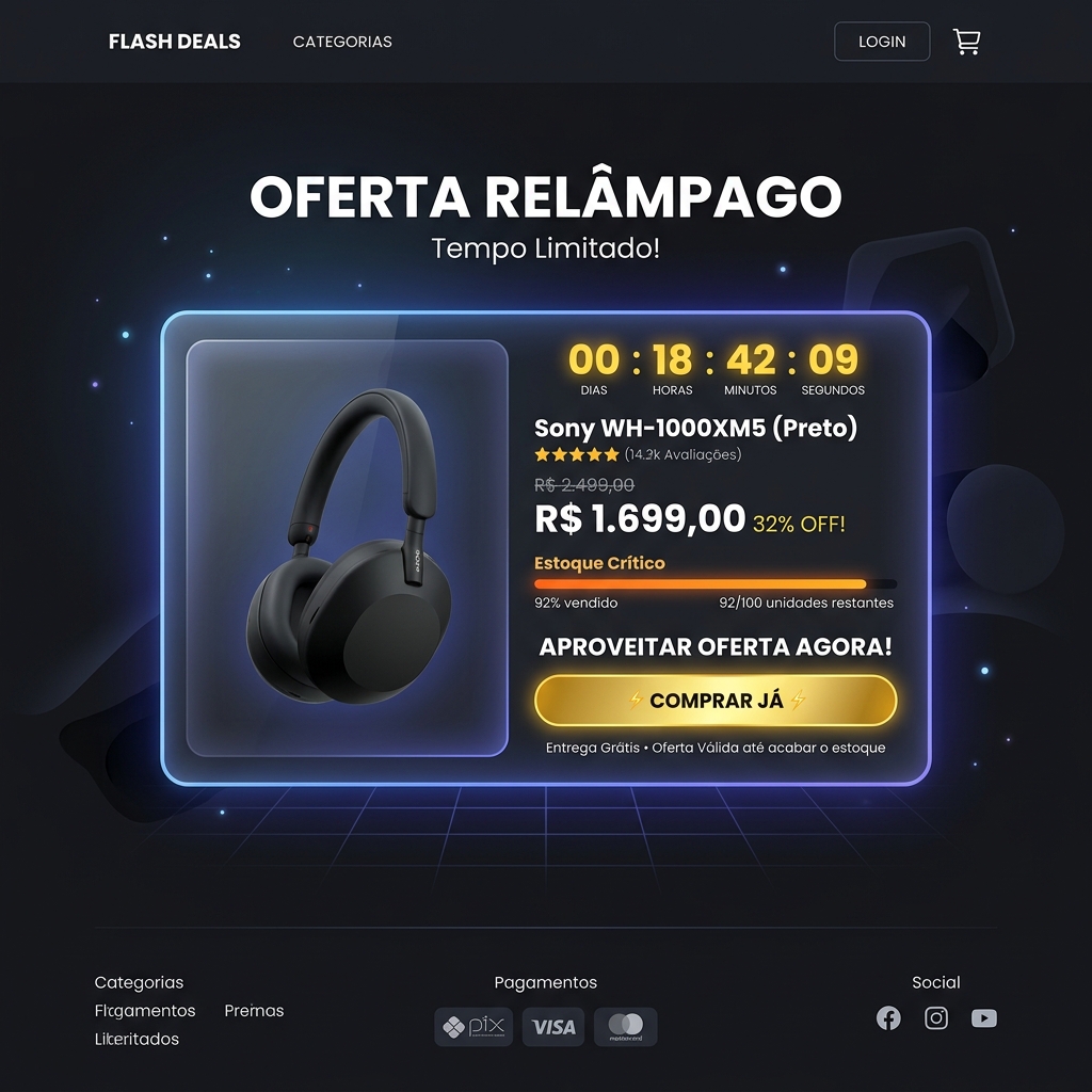 Modelo de Landing Page Oferta Relâmpago