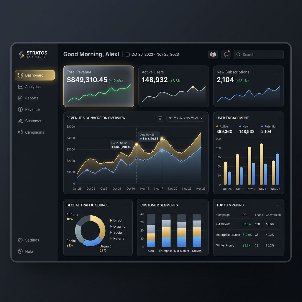 Modelo de Dashboard Corporativo sob Consulta